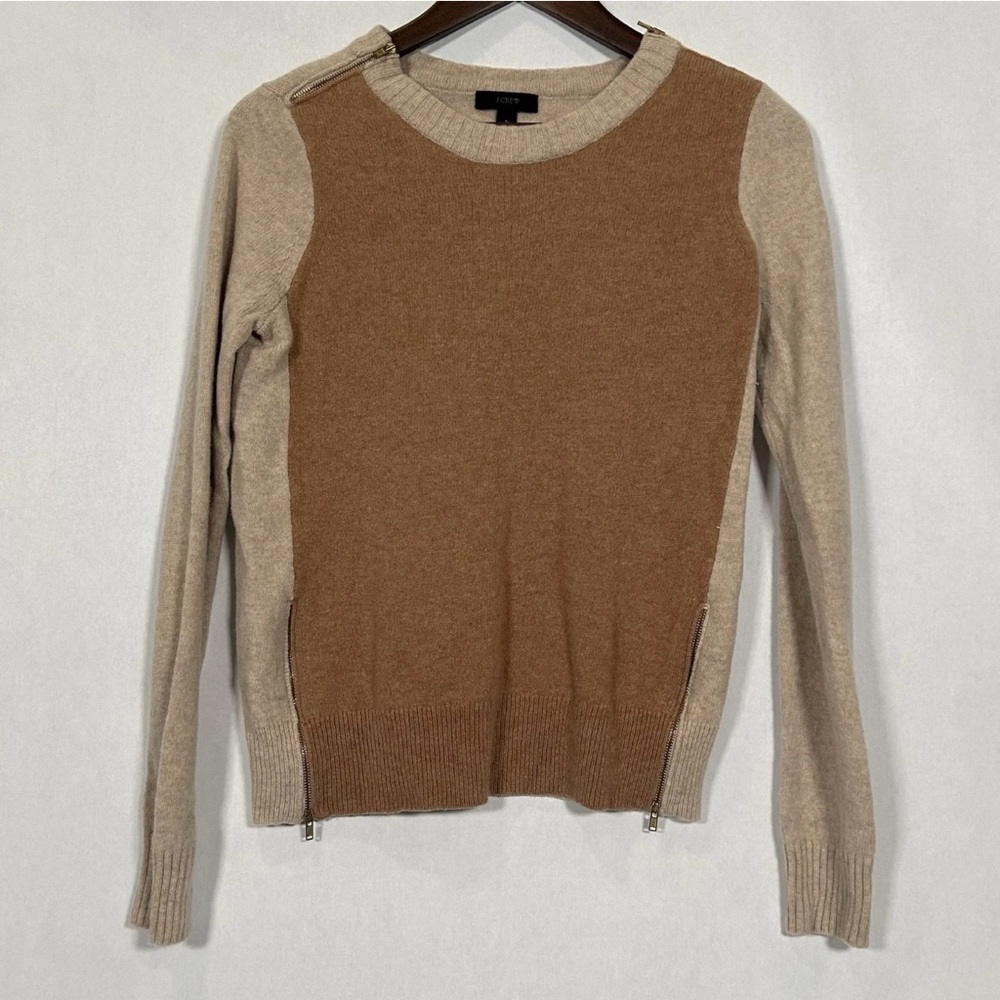 J. Crew Color Block Sweater With Double Zippers - image 1